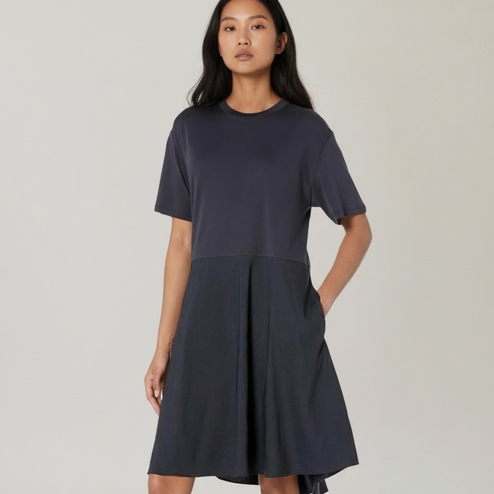 Theory Black High-Low Tee Dress